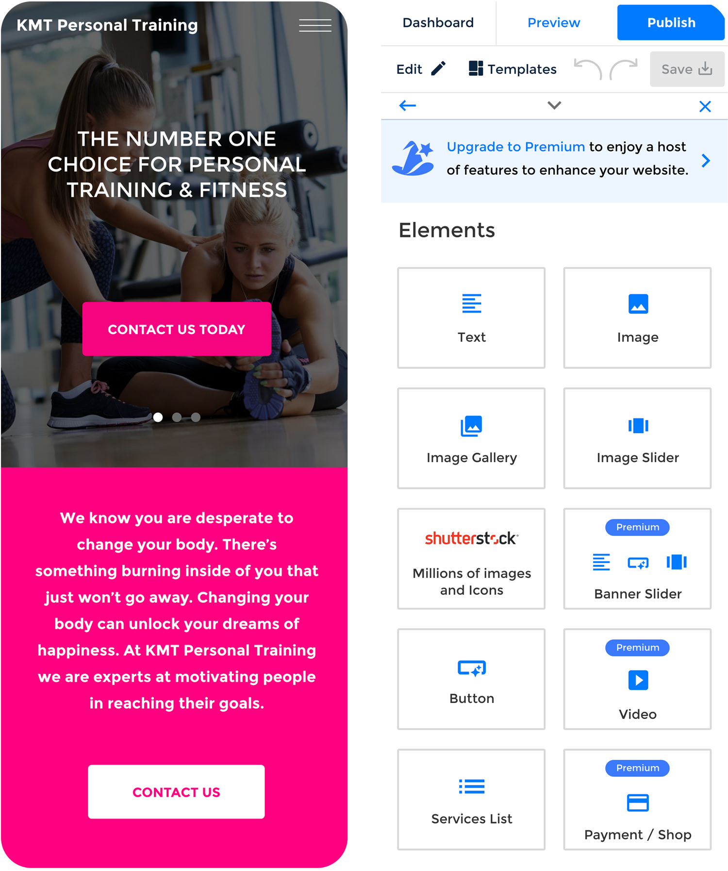 Web builder editing